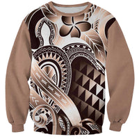 Aloha Mocha Mousse Tribal Honu Tattoo Sweatshirt LT9 Unisex Mocha Mousse - Polynesian Pride