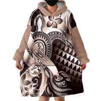 Aloha Mocha Mousse Tribal Honu Tattoo Wearable Blanket Hoodie LT9 - Polynesian Pride