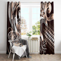 Aloha Mocha Mousse Tribal Honu Tattoo Window Curtain LT9 - Polynesian Pride