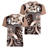 Aloha Mocha Mousse Tribal Honu Tattoo Women V-Neck T-Shirt LT9 - Polynesian Pride