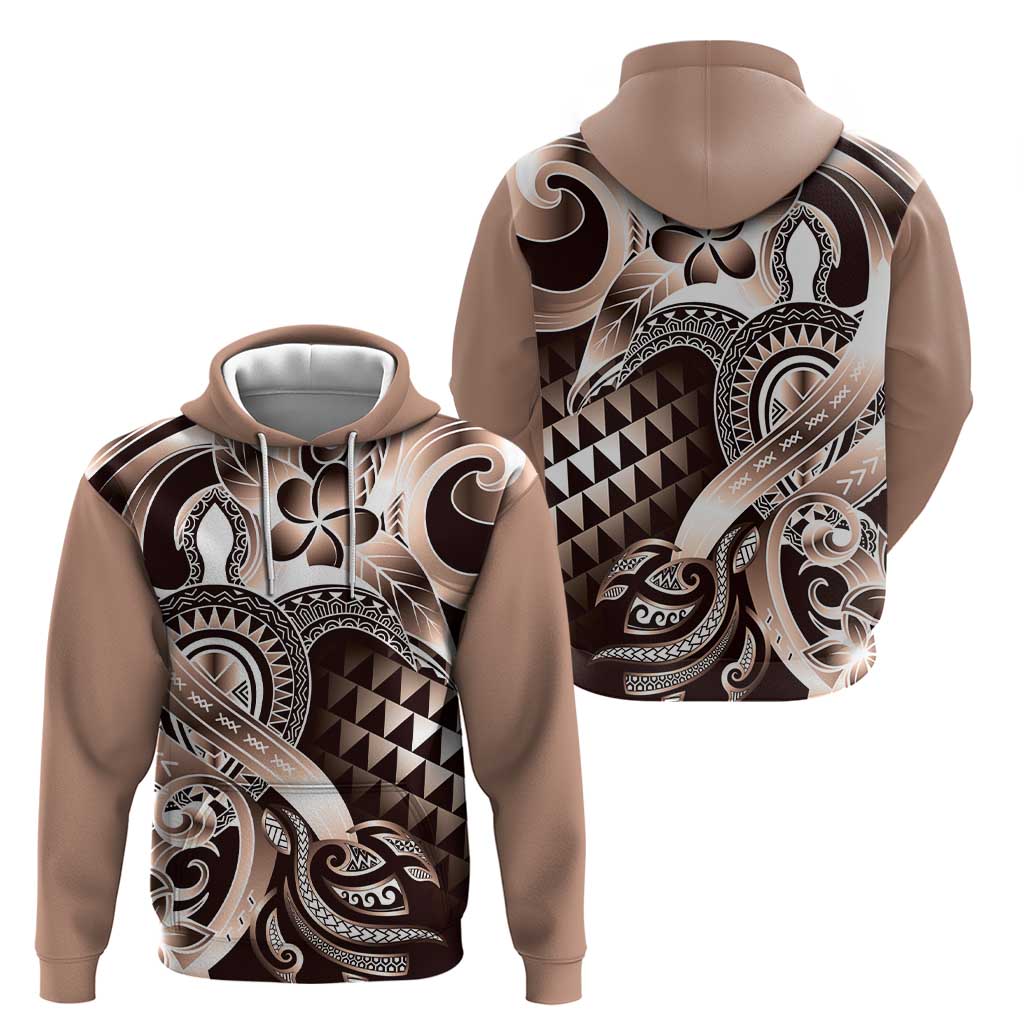 Aloha Mocha Mousse Tribal Honu Tattoo Zip Hoodie