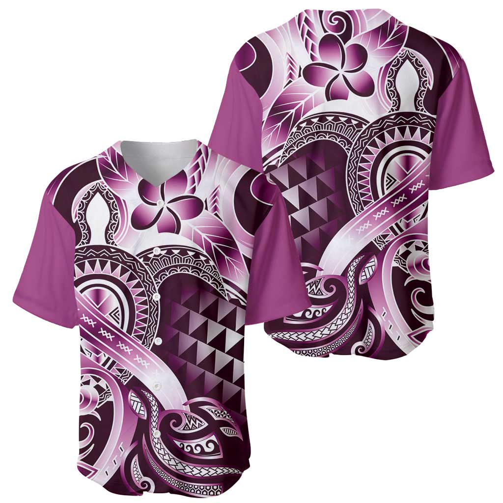 Aloha Pink Tribal Honu Tattoo Baseball Jersey