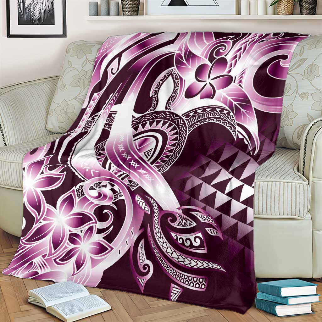 Aloha Pink Tribal Honu Tattoo Blanket LT9 - Polynesian Pride