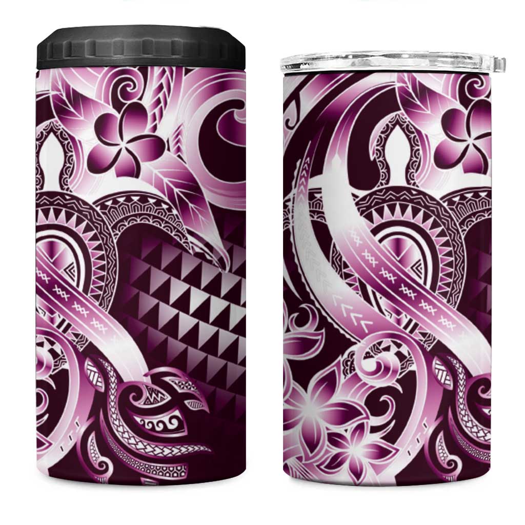Aloha Pink Tribal Honu Tattoo 4 in 1 Can Cooler Tumbler LT9 One Size: 16 oz Pink - Polynesian Pride