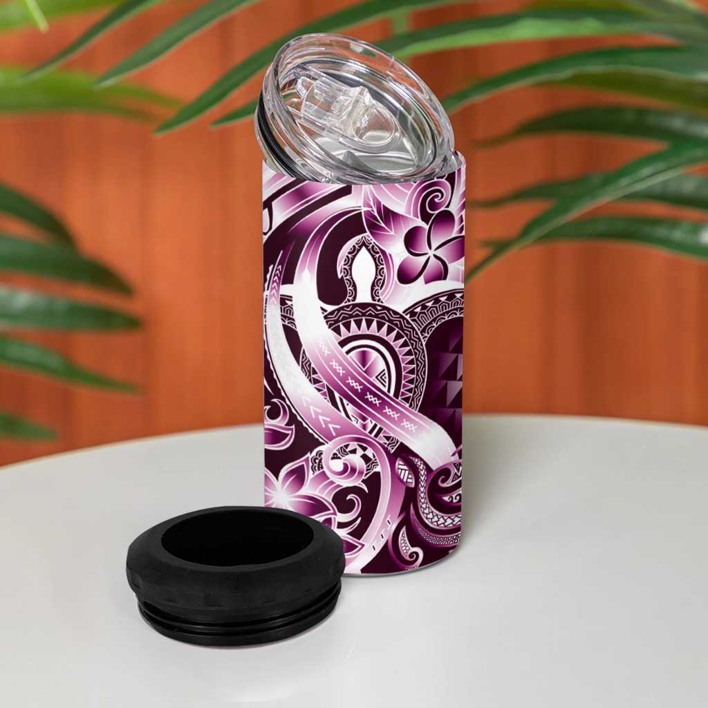 Aloha Pink Tribal Honu Tattoo 4 in 1 Can Cooler Tumbler LT9 - Polynesian Pride