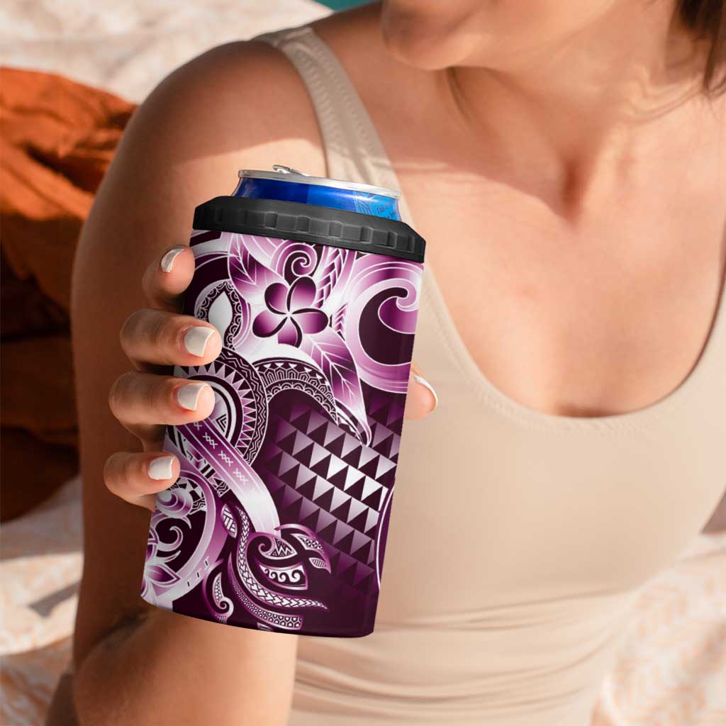 Aloha Pink Tribal Honu Tattoo 4 in 1 Can Cooler Tumbler LT9 - Polynesian Pride