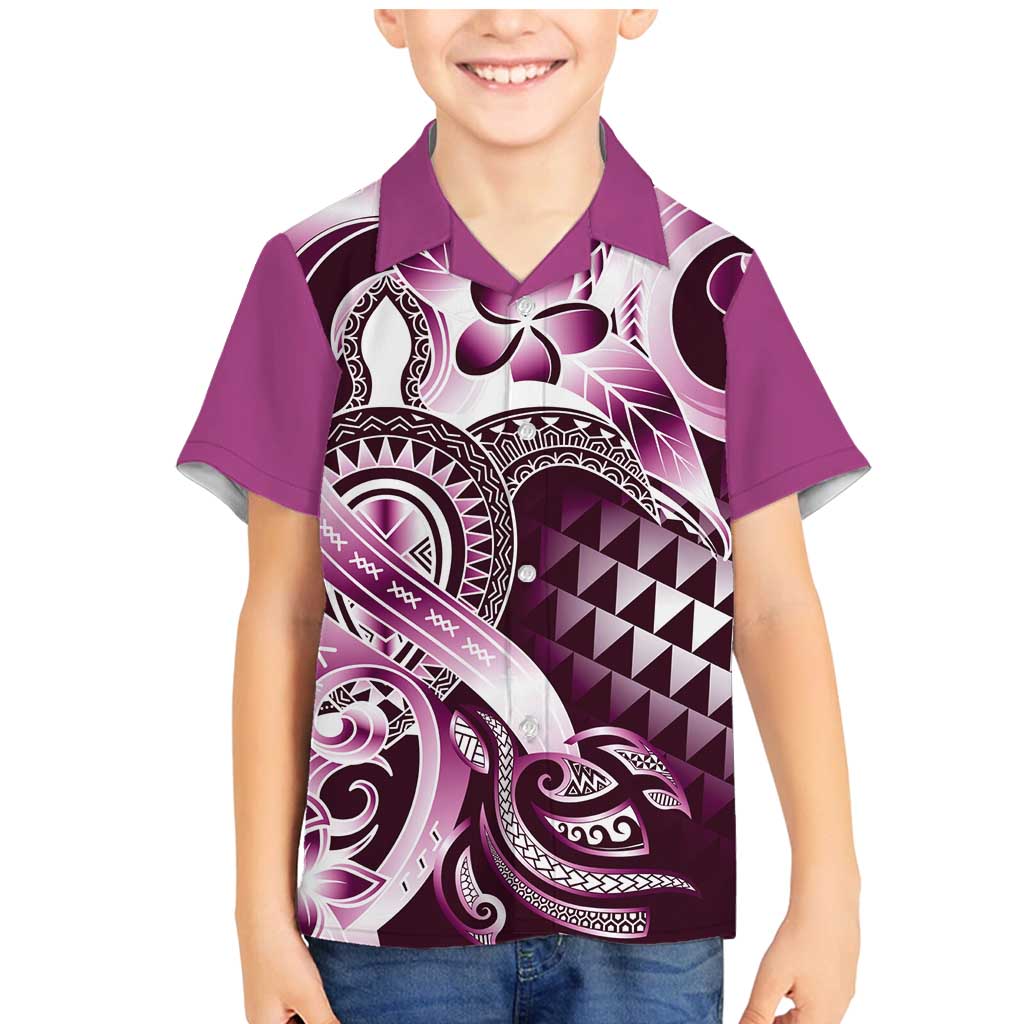 Aloha Pink Tribal Honu Tattoo Family Matching Mermaid Dress and Hawaiian Shirt