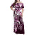 Aloha Pink Tribal Honu Tattoo Family Matching Off Shoulder Maxi Dress and Hawaiian Shirt