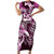 Aloha Pink Tribal Honu Tattoo Family Matching Short Sleeve Bodycon Dress and Hawaiian Shirt