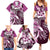 Aloha Pink Tribal Honu Tattoo Family Matching Summer Maxi Dress and Hawaiian Shirt