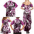 Aloha Pink Tribal Honu Tattoo Family Matching Summer Maxi Dress and Hawaiian Shirt