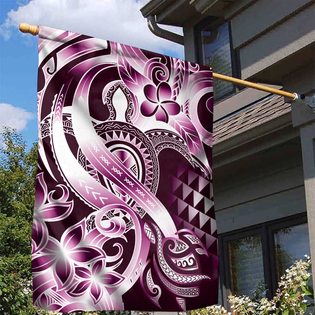 Aloha Pink Tribal Honu Tattoo Garden Flag LT9 - Polynesian Pride
