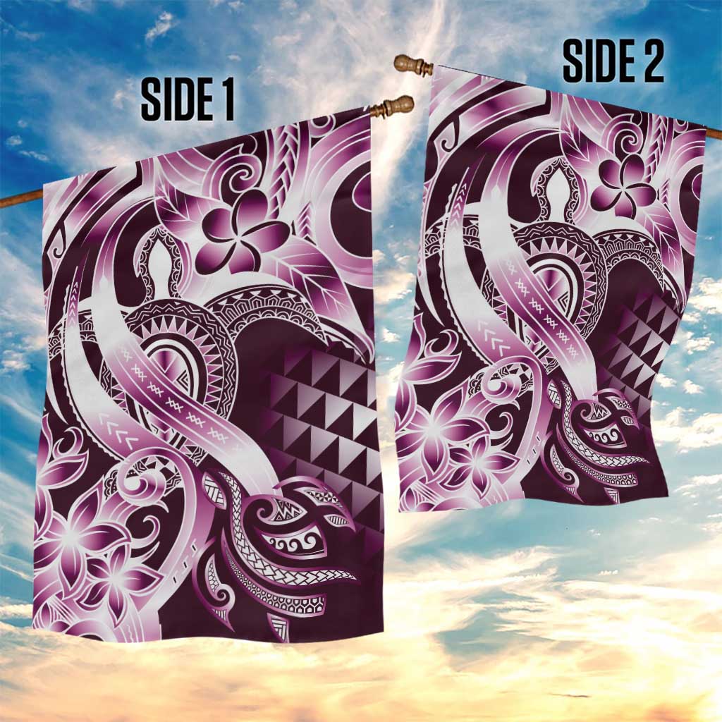 Aloha Pink Tribal Honu Tattoo Garden Flag LT9 - Polynesian Pride