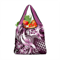 Aloha Pink Tribal Honu Tattoo Grocery Bag