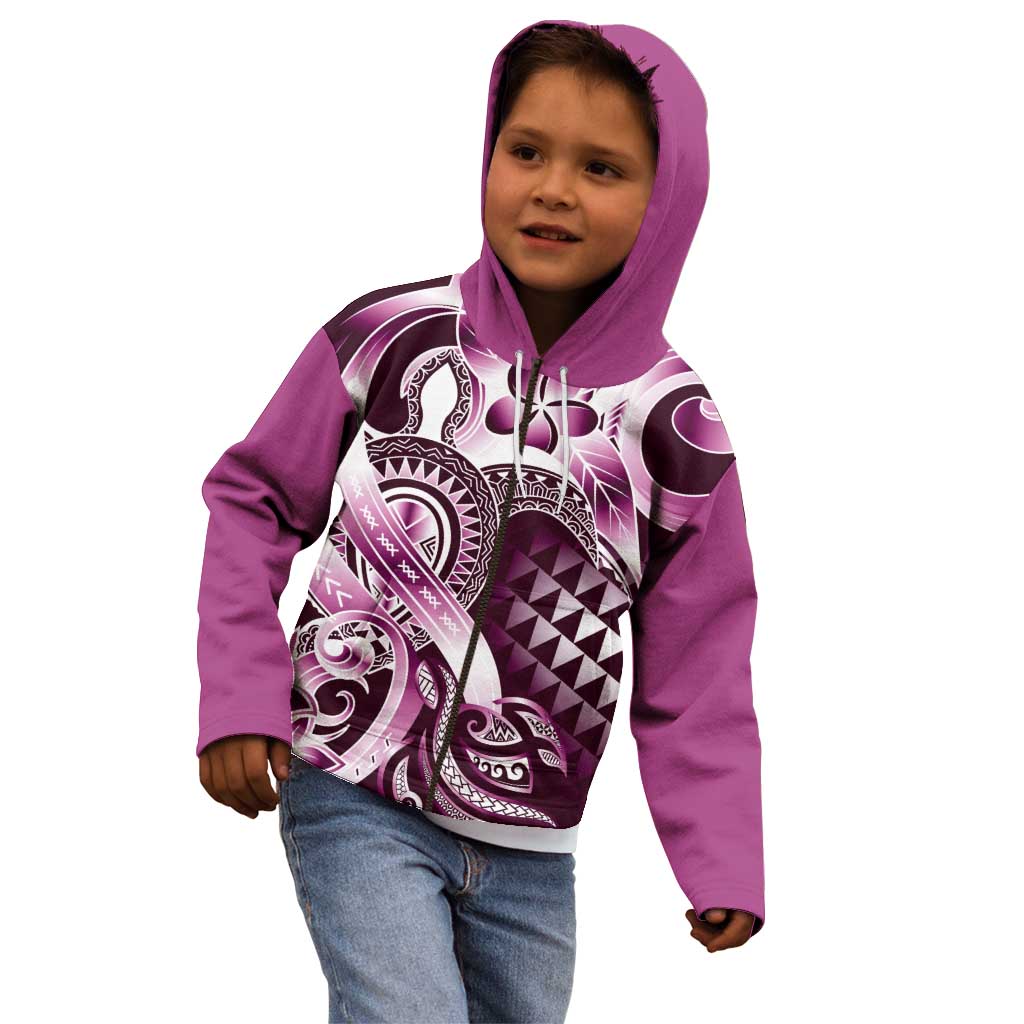 Aloha Pink Tribal Honu Tattoo Kid Hoodie