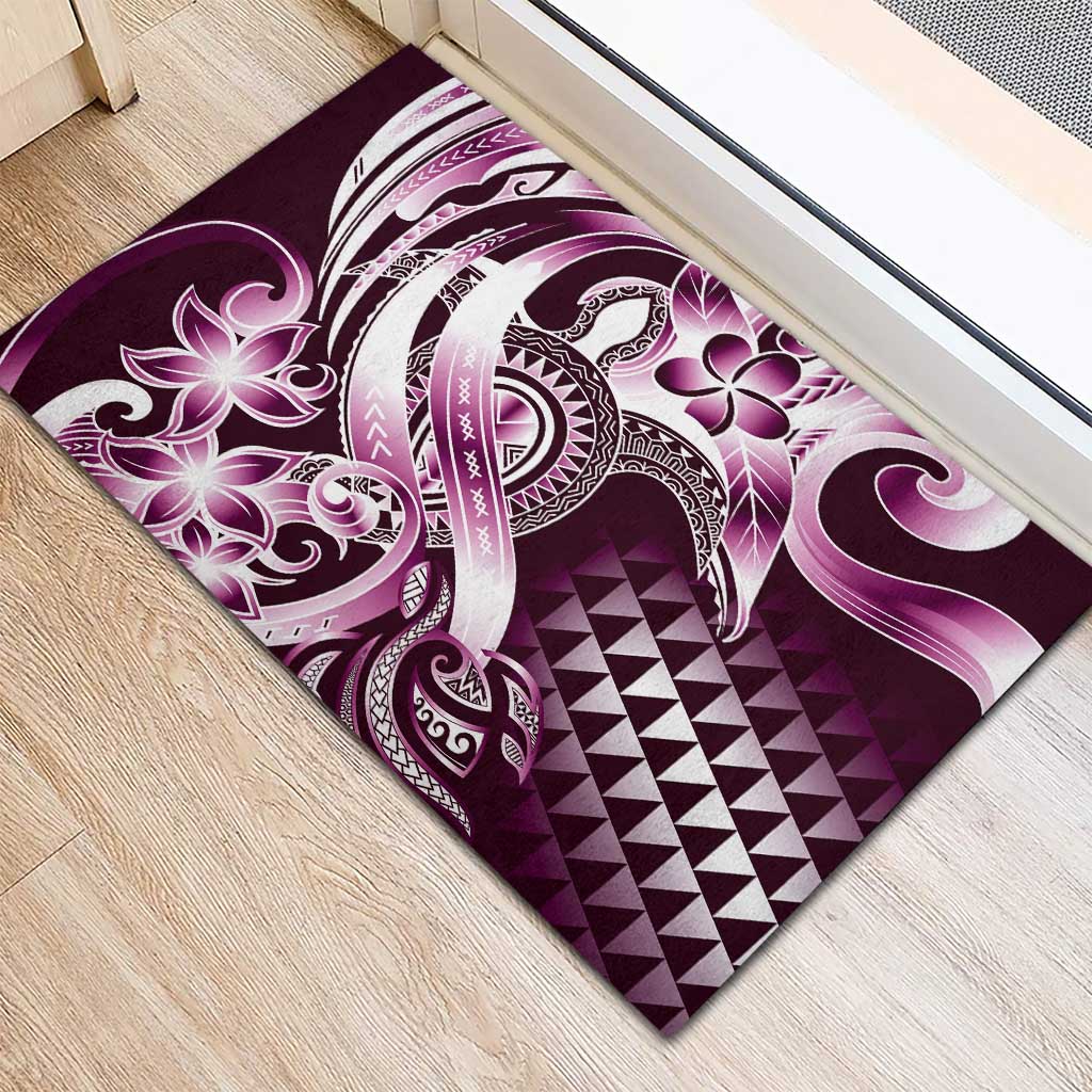 Aloha Pink Tribal Honu Tattoo Rubber Doormat LT9 - Polynesian Pride