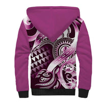 Aloha Pink Tribal Honu Tattoo Sherpa Hoodie LT9 - Polynesian Pride