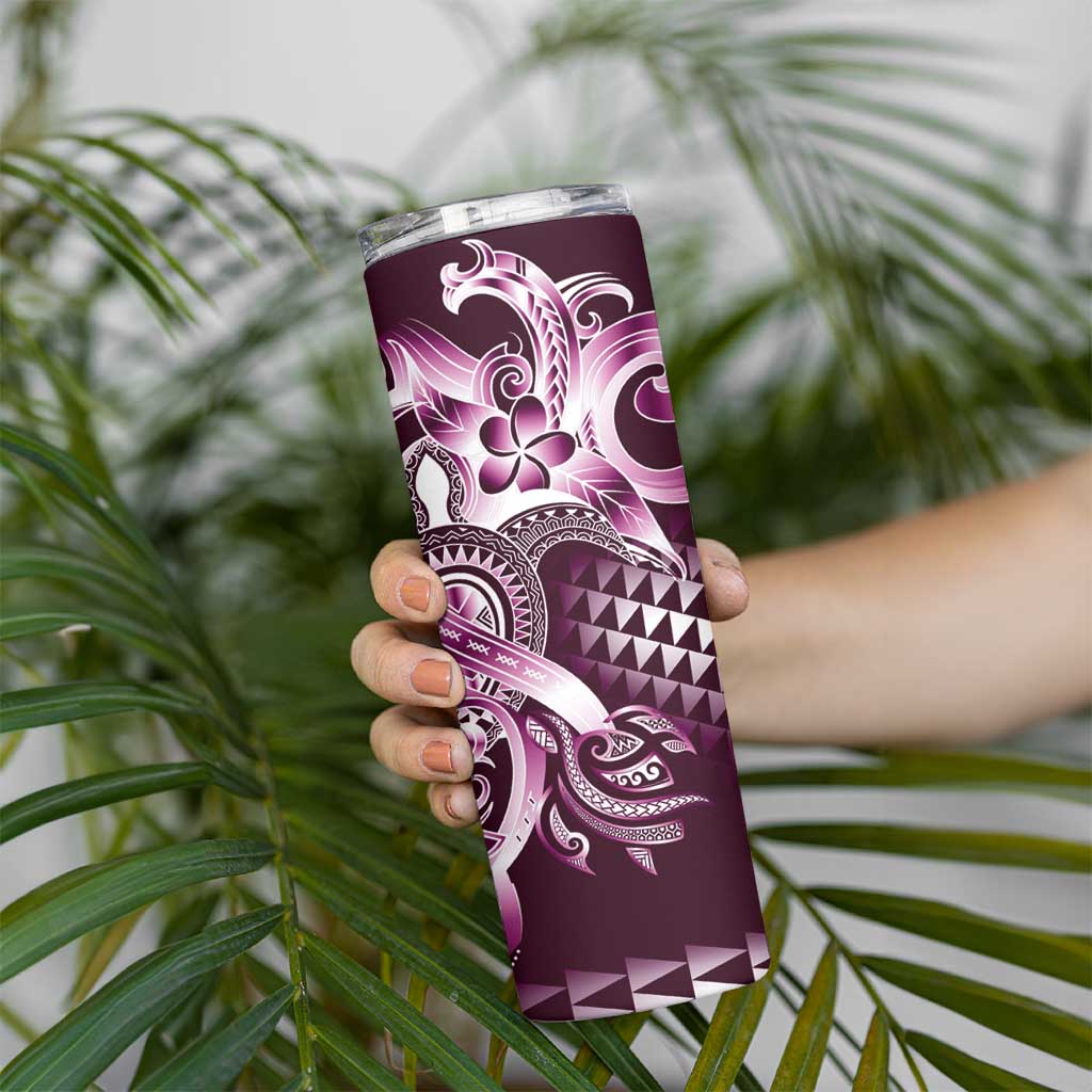 Aloha Pink Tribal Honu Tattoo Skinny Tumbler