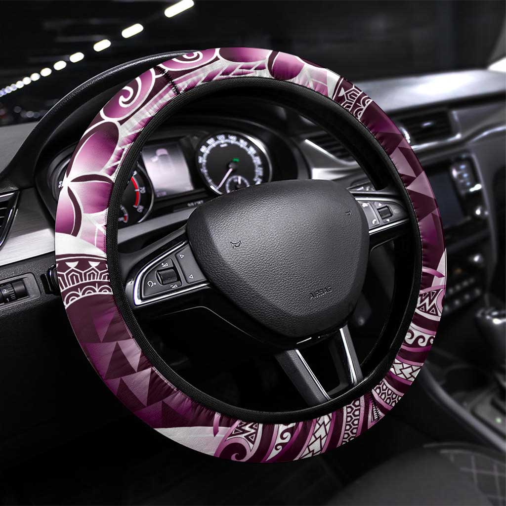 Aloha Pink Tribal Honu Tattoo Steering Wheel Cover LT9 Universal Fit Pink - Polynesian Pride