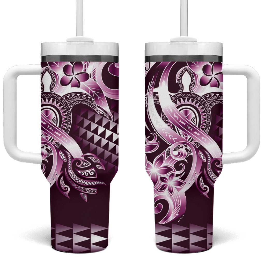 Aloha Pink Tribal Honu Tattoo Tumbler With Handle LT9 One Size: 40 oz Pink - Polynesian Pride