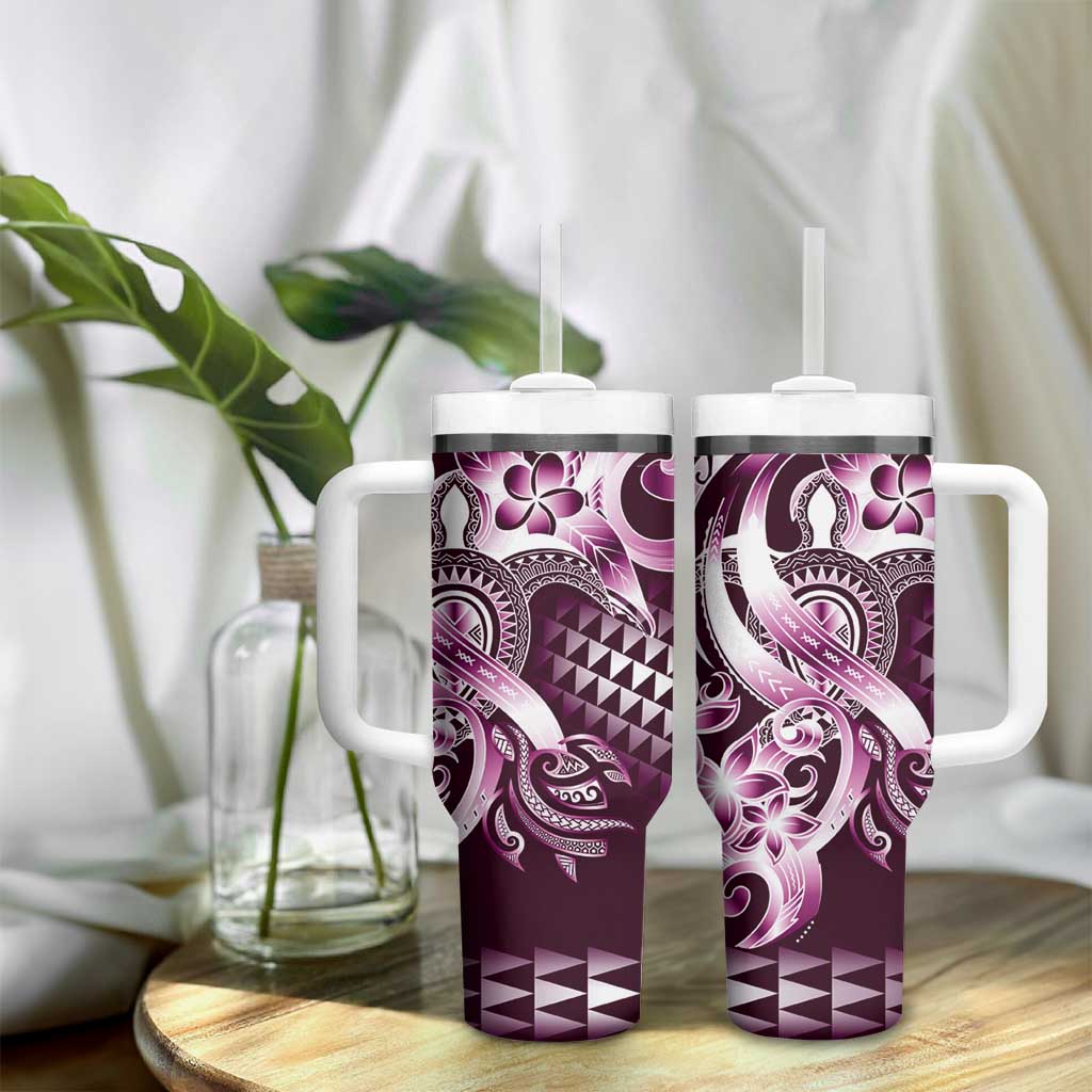 Aloha Pink Tribal Honu Tattoo Tumbler With Handle LT9 - Polynesian Pride