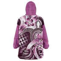 Aloha Pink Tribal Honu Tattoo Wearable Blanket Hoodie LT9 - Polynesian Pride