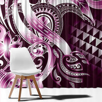 Aloha Pink Tribal Honu Tattoo Window Curtain LT9 - Polynesian Pride