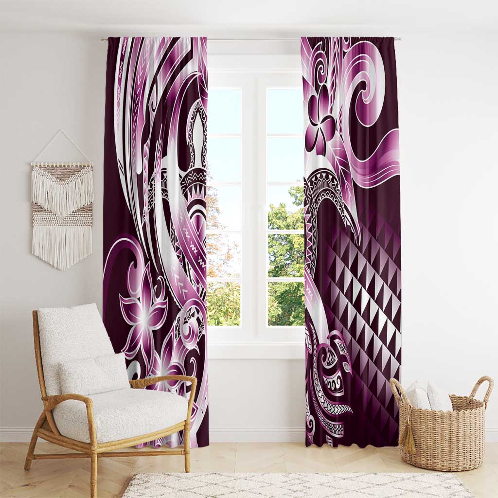 Aloha Pink Tribal Honu Tattoo Window Curtain LT9 - Polynesian Pride