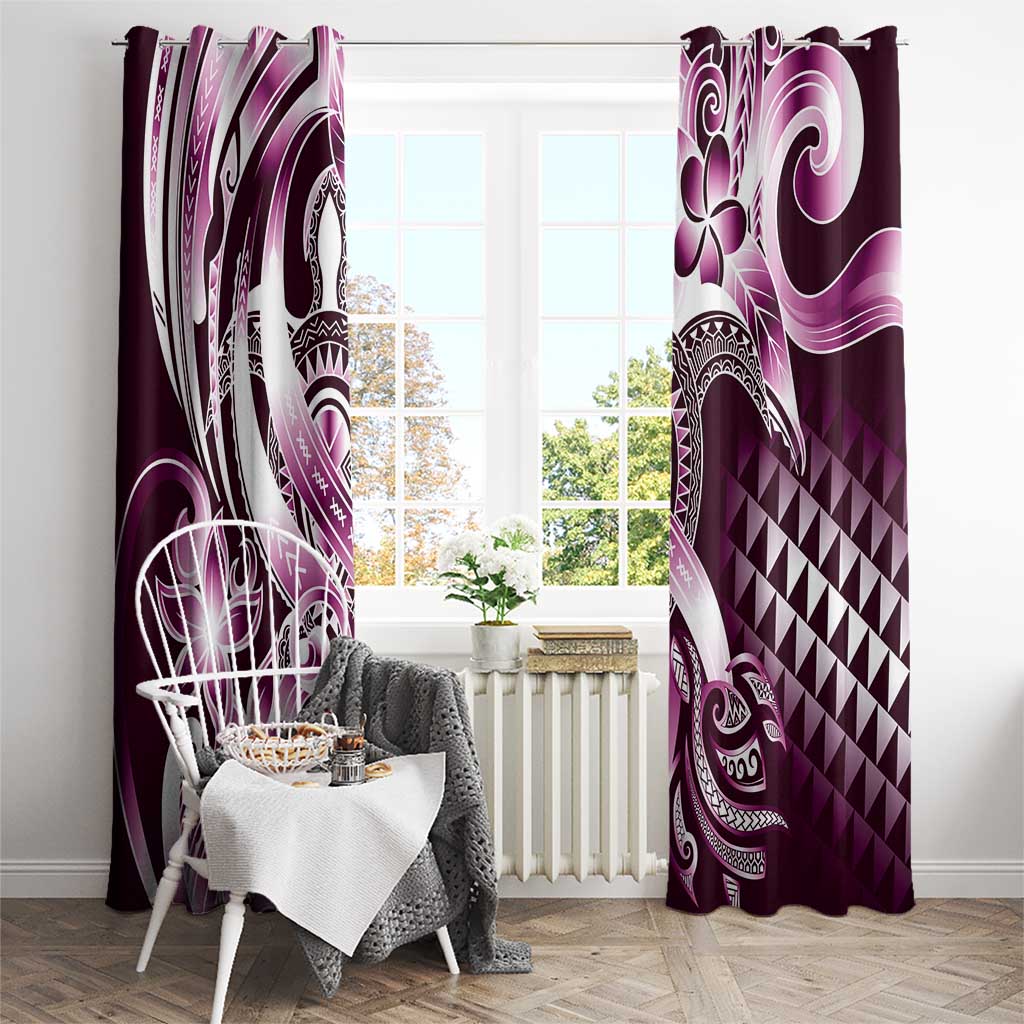 Aloha Pink Tribal Honu Tattoo Window Curtain LT9 - Polynesian Pride