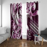 Aloha Pink Tribal Honu Tattoo Window Curtain LT9 With Grommets Pink - Polynesian Pride