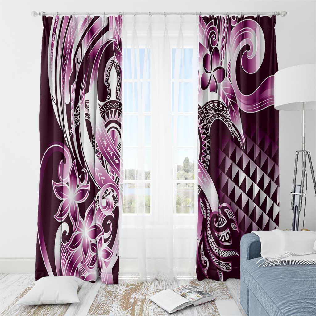 Aloha Pink Tribal Honu Tattoo Window Curtain LT9 - Polynesian Pride