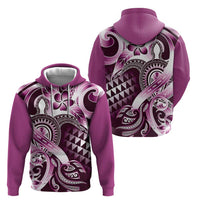 Aloha Pink Tribal Honu Tattoo Zip Hoodie