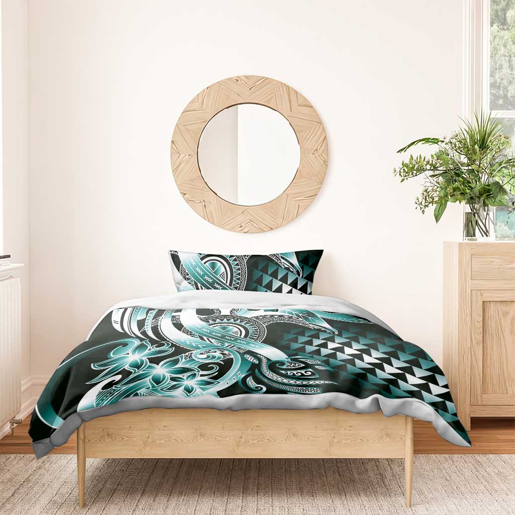 Aloha Turquoise Tribal Honu Tattoo Bedding Set