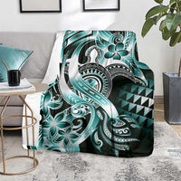 Aloha Turquoise Tribal Honu Tattoo Blanket LT9 - Polynesian Pride