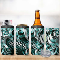 Aloha Turquoise Tribal Honu Tattoo 4 in 1 Can Cooler Tumbler LT9 - Polynesian Pride
