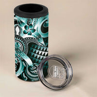 Aloha Turquoise Tribal Honu Tattoo 4 in 1 Can Cooler Tumbler LT9 - Polynesian Pride