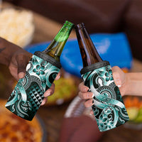 Aloha Turquoise Tribal Honu Tattoo 4 in 1 Can Cooler Tumbler LT9 - Polynesian Pride