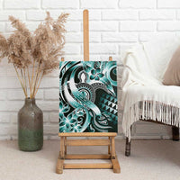 Aloha Turquoise Tribal Honu Tattoo Canvas Wall Art LT9 - Polynesian Pride