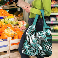 Aloha Turquoise Tribal Honu Tattoo Grocery Bag