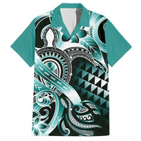 Aloha Turquoise Tribal Honu Tattoo Hawaiian Shirt LT9 Turquoise - Polynesian Pride