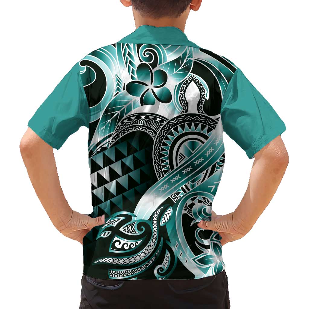 Aloha Turquoise Tribal Honu Tattoo Hawaiian Shirt LT9 - Polynesian Pride