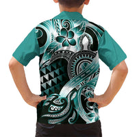 Aloha Turquoise Tribal Honu Tattoo Hawaiian Shirt LT9 - Polynesian Pride