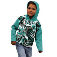 Aloha Turquoise Tribal Honu Tattoo Kid Hoodie