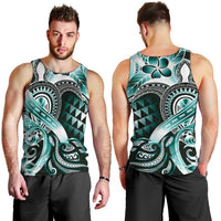 Aloha Turquoise Tribal Honu Tattoo Men Tank Top LT9 - Polynesian Pride