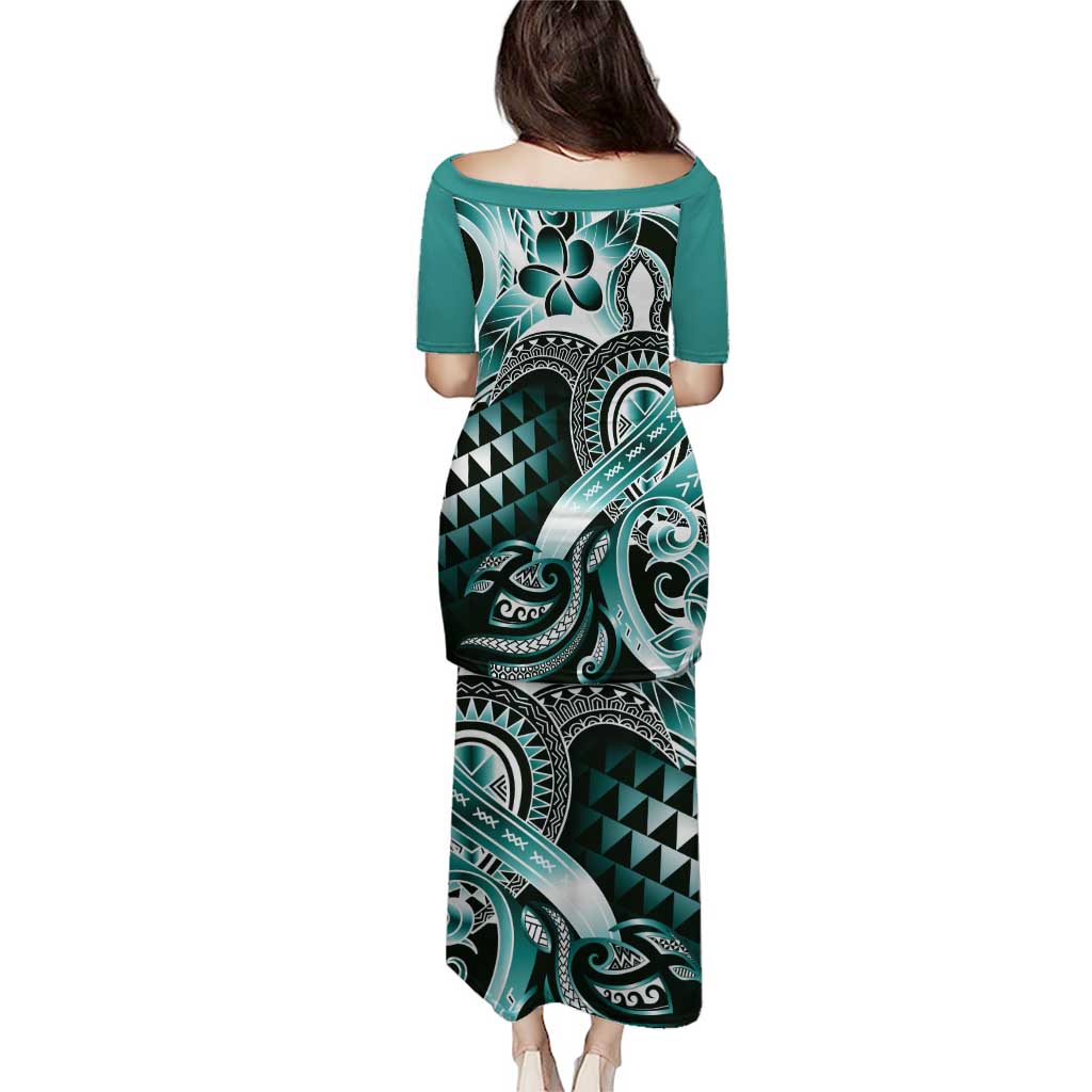 Aloha Turquoise Tribal Honu Tattoo Puletasi LT9 - Polynesian Pride