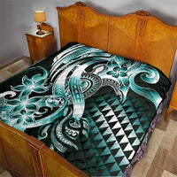 Aloha Turquoise Tribal Honu Tattoo Quilt