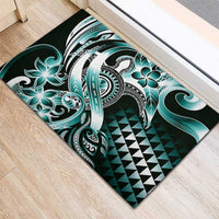 Aloha Turquoise Tribal Honu Tattoo Rubber Doormat