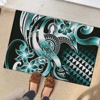 Aloha Turquoise Tribal Honu Tattoo Rubber Doormat