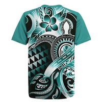 Aloha Turquoise Tribal Honu Tattoo Rugby Jersey LT9 - Polynesian Pride