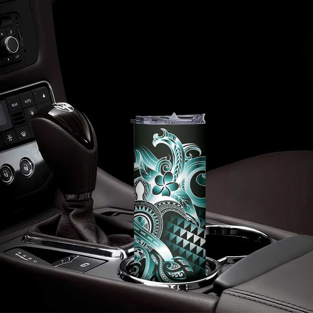Aloha Turquoise Tribal Honu Tattoo Skinny Tumbler